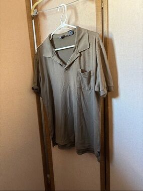 Men's David Taylor Polo Shirt in Olive - Classic Pocket Style Large